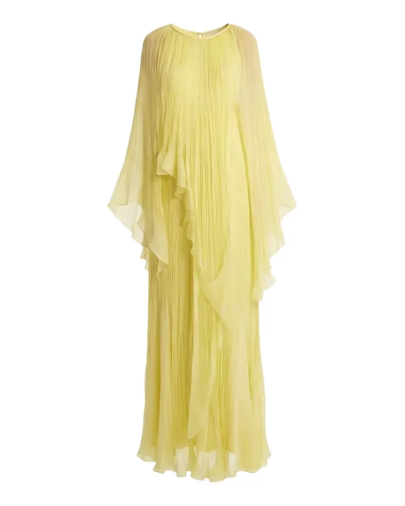 Irina Schrotter Alexia plissé ruffled maxi dress - Gelb Gelb