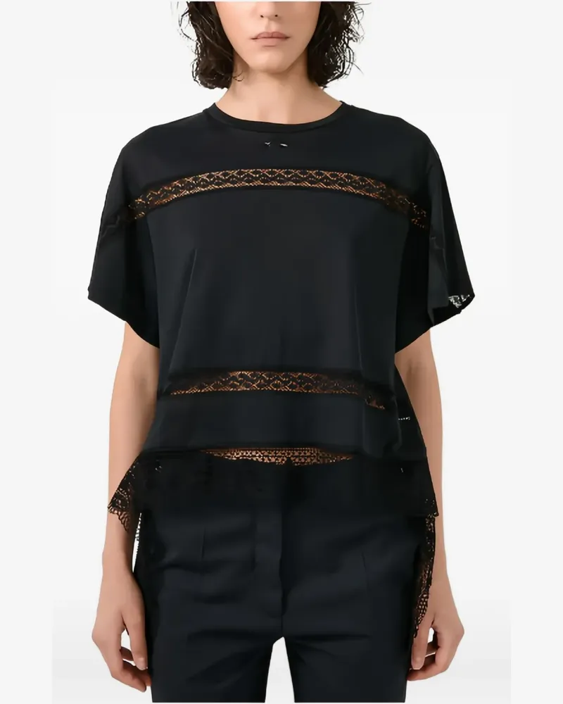 Barbara Bui T-Shirt mit Spitze - Schwarz Schwarz