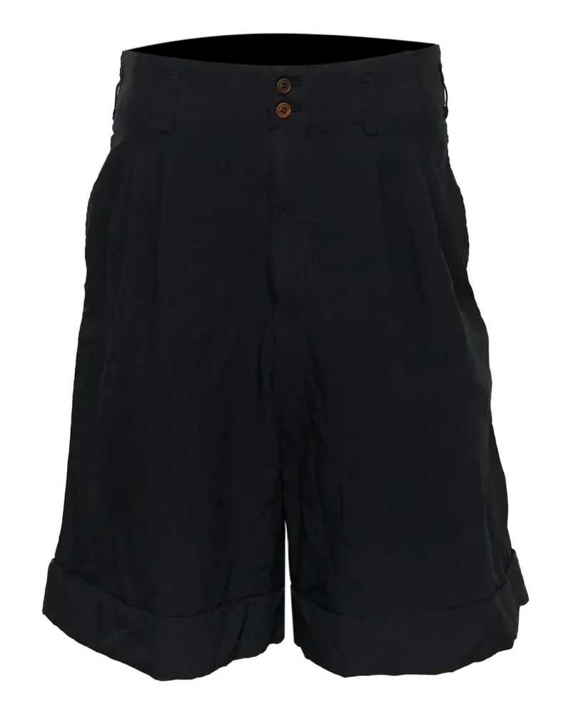 Comme des Garçons pleated turn-up shorts - Schwarz Schwarz