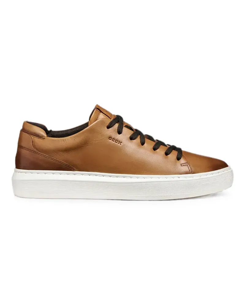 Geox Deiven logo-debossed leather sneakers - Braun Braun