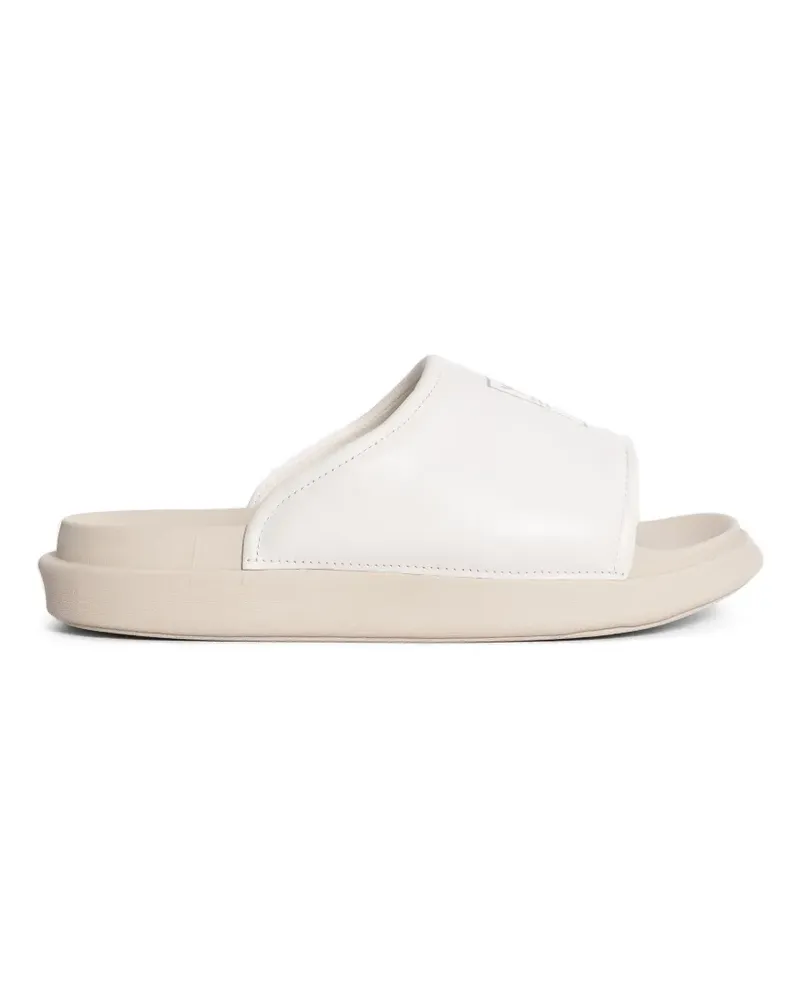 Y-3 Gepolsterte Pantoletten mit Logo-Print - Weiß Weiß