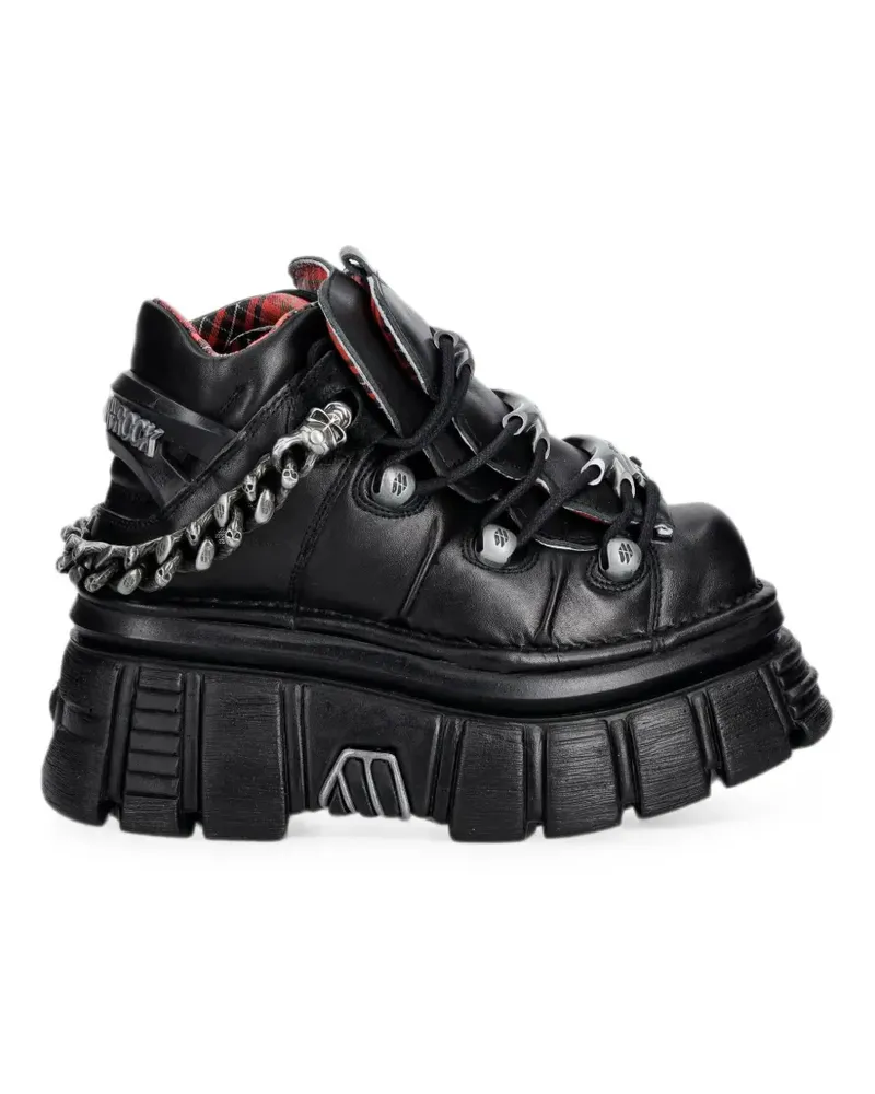 New Rock Stiefel im Metallic-Look - Schwarz Schwarz