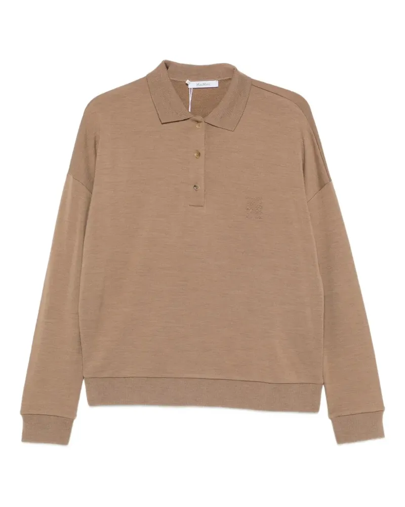 Max Mara polo-collar drop-shoulder sweater - Nude Nude
