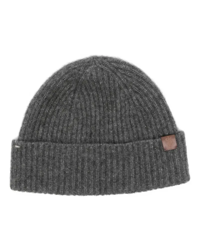 Eleventy Gerippte Beanie - Grau Grau