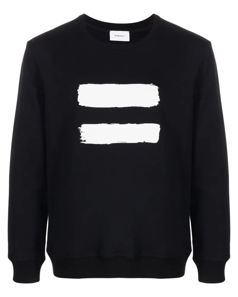 Ports V Sweatshirt mit Slogan-Print Schwarz