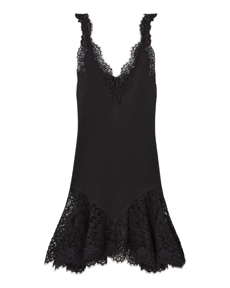 Stella McCartney Ärmelloses Kleid mit Spitzenborte - Schwarz Schwarz