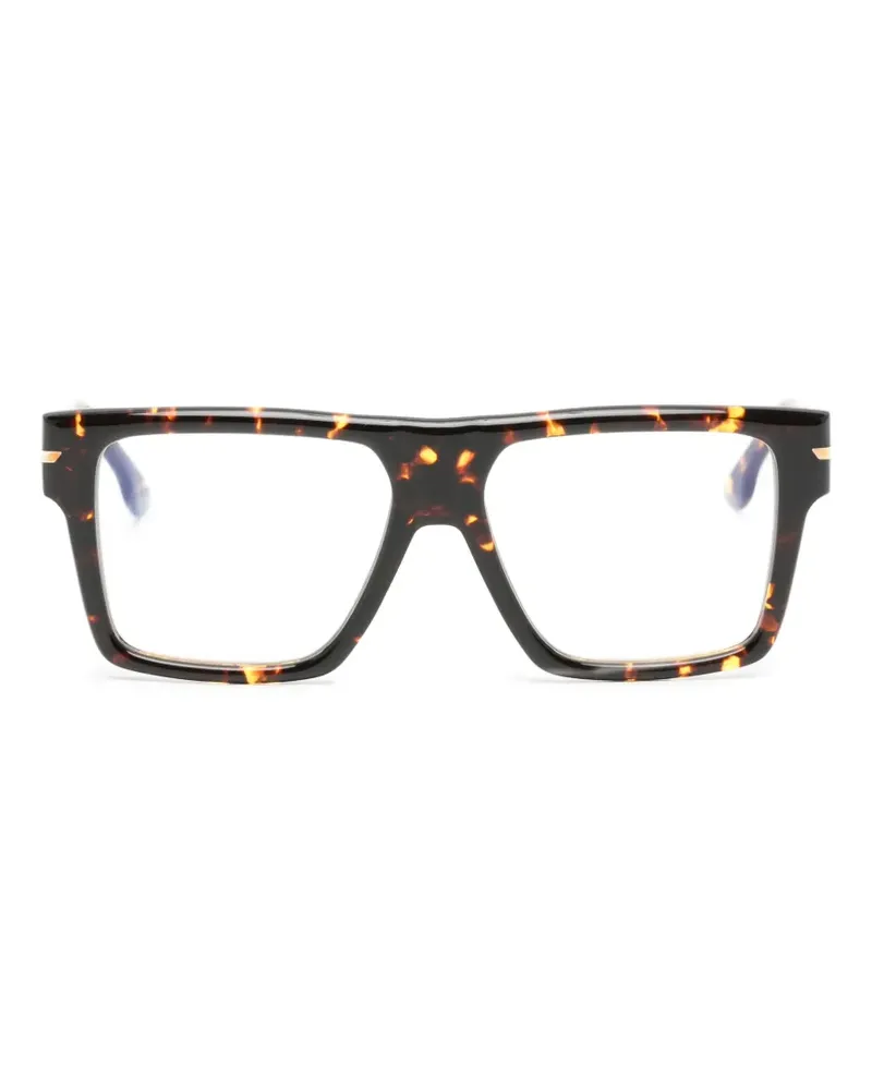 Victoria Beckham Eckige Brille in Schildpattoptik - Braun Braun
