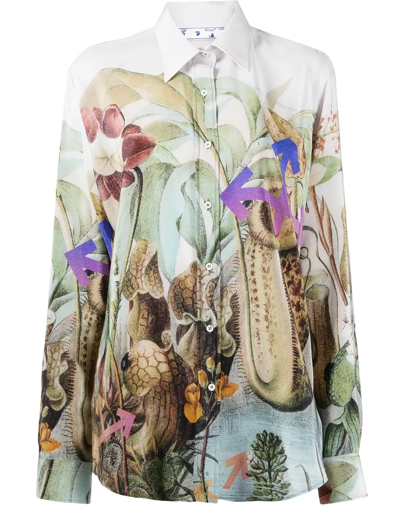 OFF-WHITE Hemd mit floralem Print - Weiß Weiß
