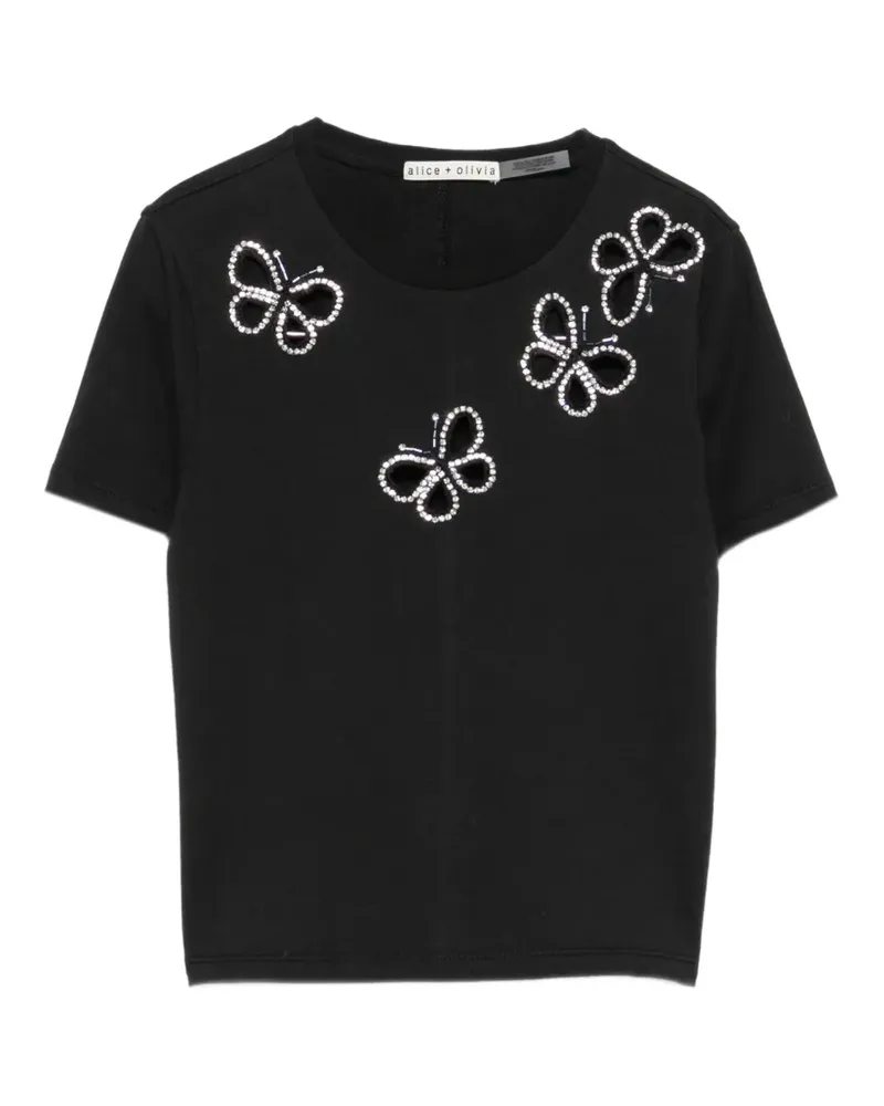 Alice + Olivia T-Shirt mit Kristallen - Blau Blau