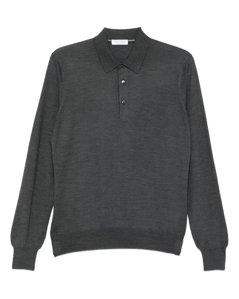 Gran Sasso Langärmeliges Poloshirt - Grau Grau