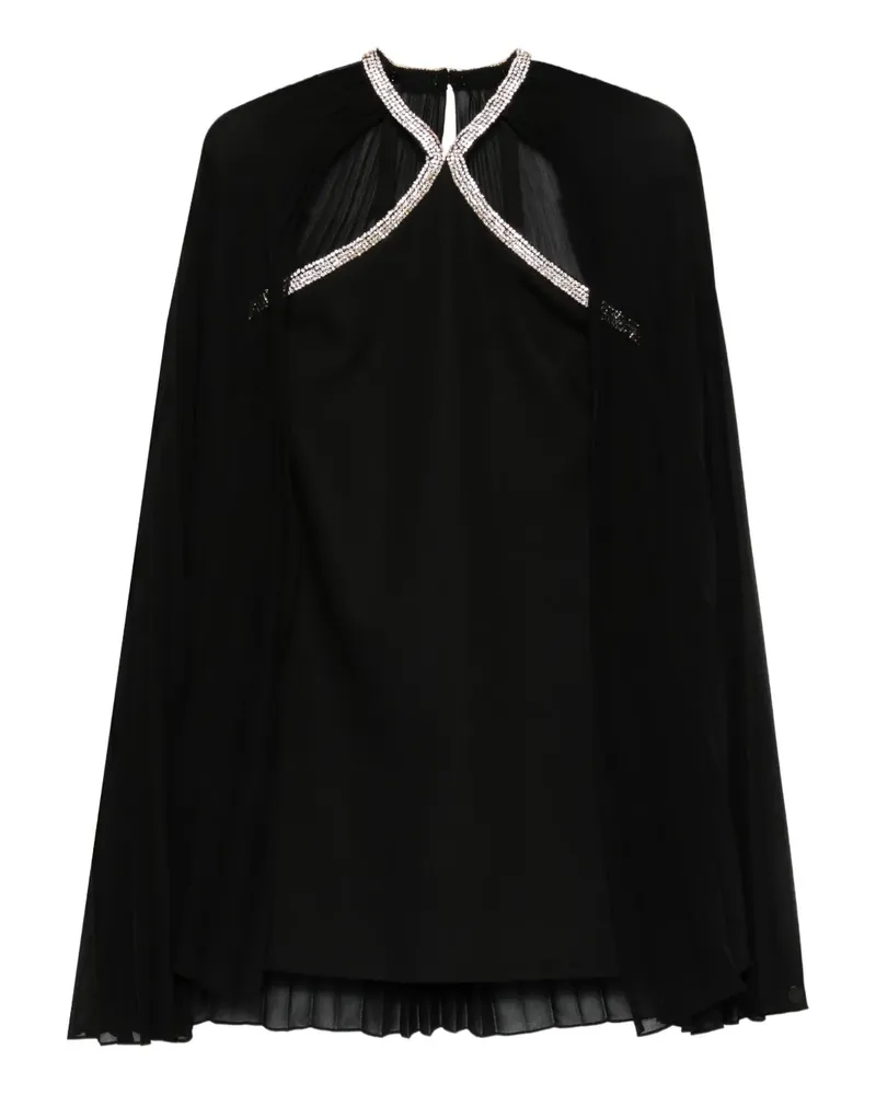 Sandro Cape-Minikleid mit Falten - Schwarz Schwarz