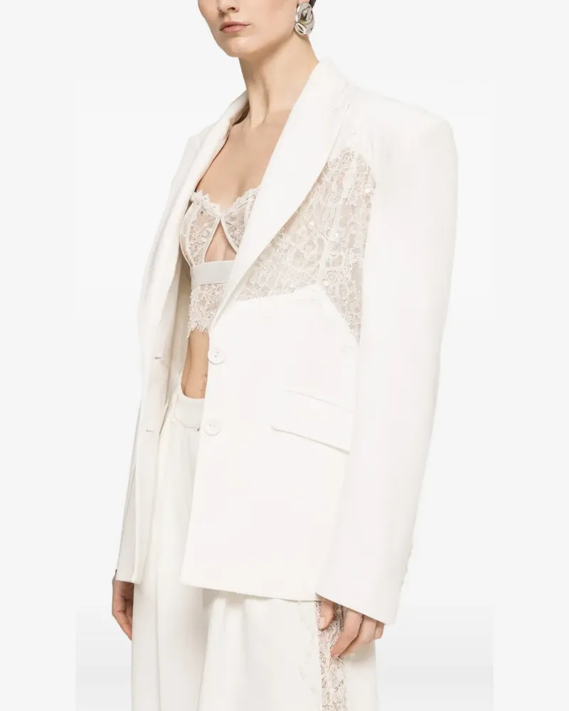 NISSA Blazer mit Spitzeneinsatz - Weiß Weiß