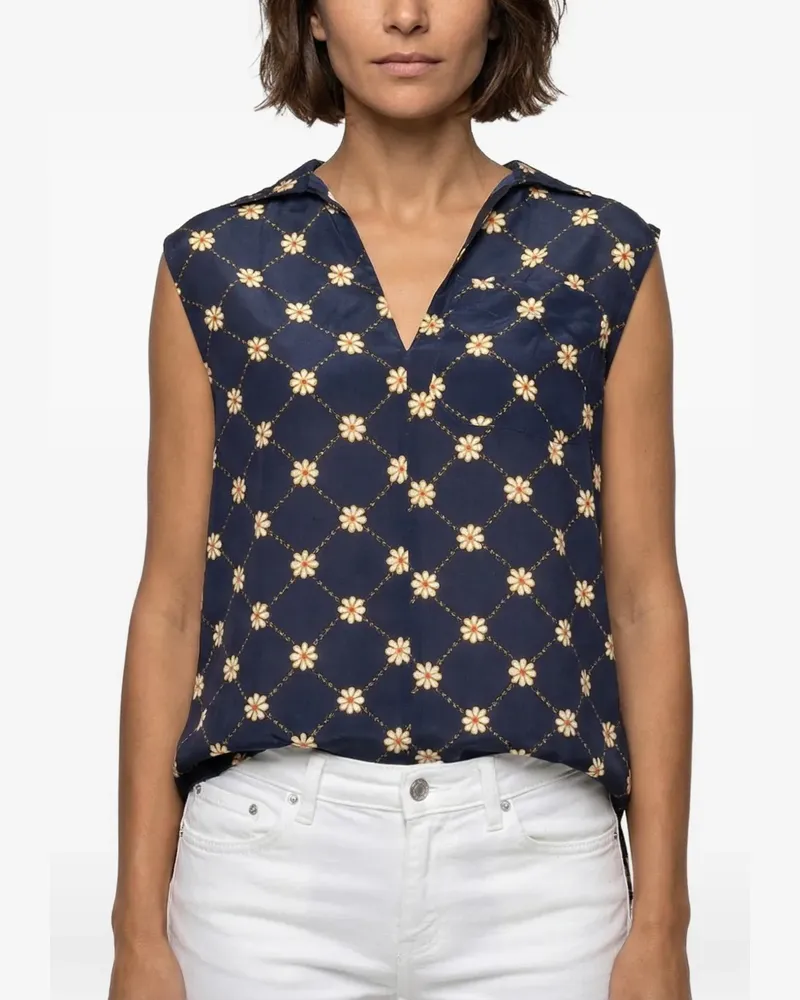 Marni Ärmelloses Hemd mit Blumenprint - Blau Blau