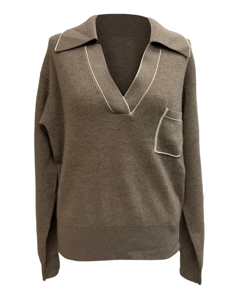 Sandro Knitted collared sweater - Nude Nude