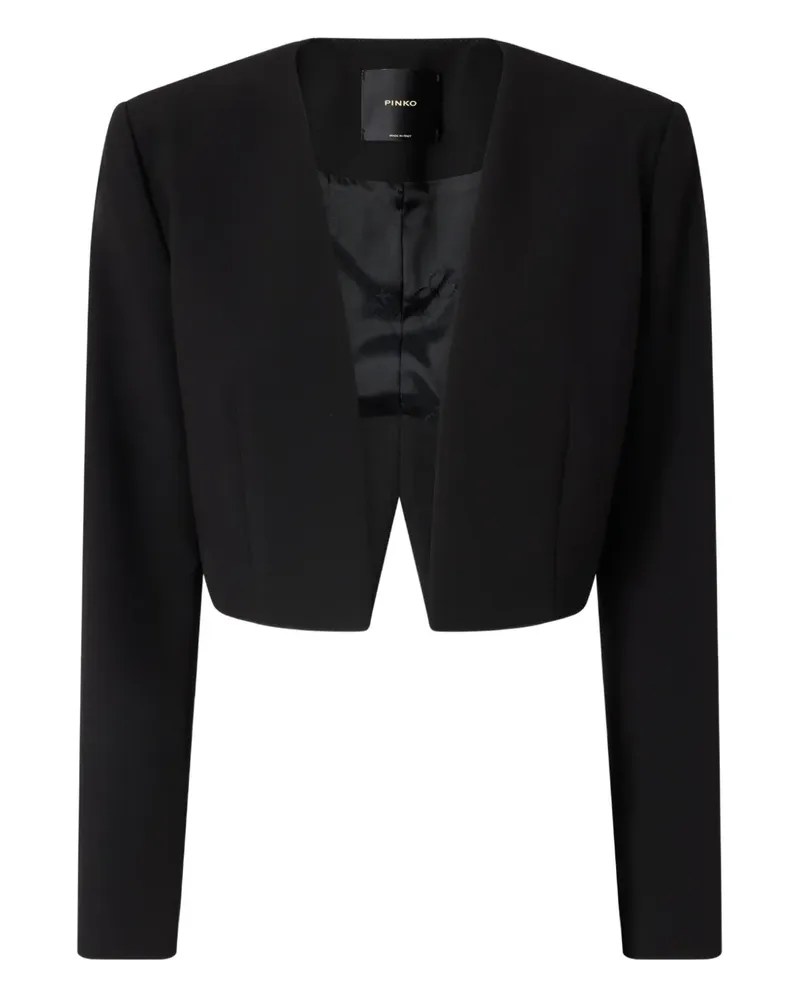 Pinko Cropped-Jacke mit V-Ausschnitt - Schwarz Schwarz