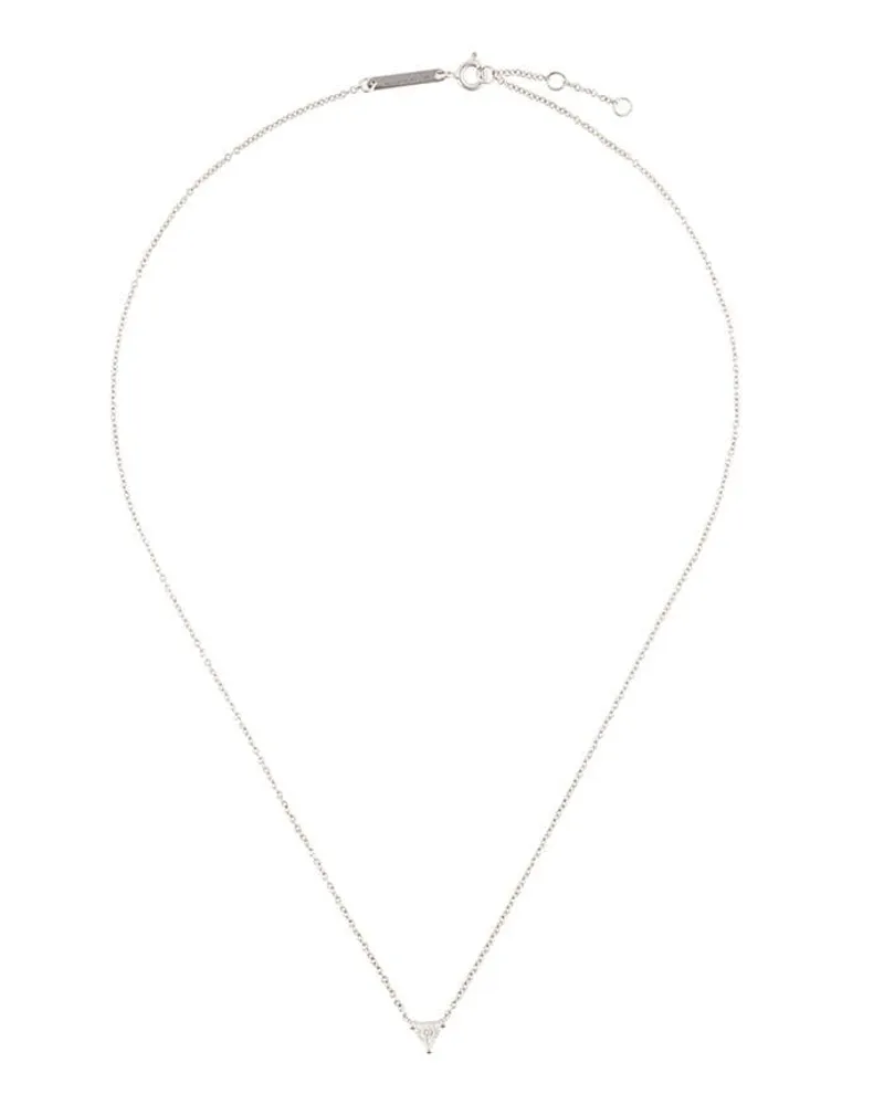 Delfina Delettrez 18kt 'Dots Solitaire' Weißgoldhalskette Metallic