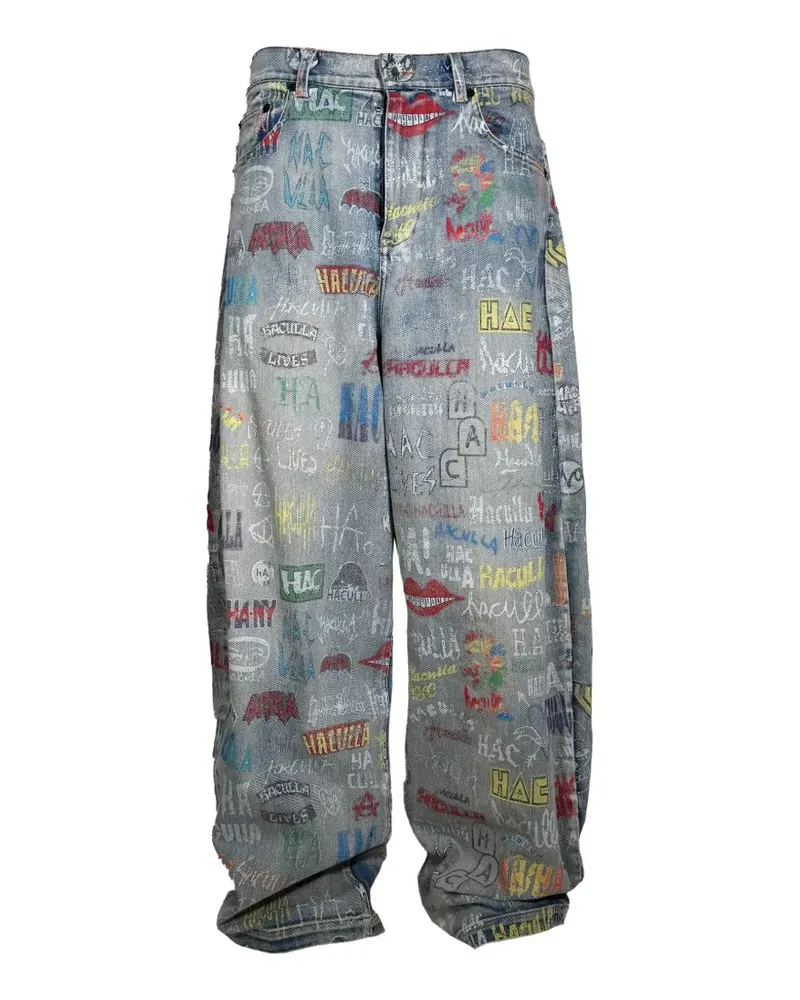 Haculla Weite Jeans mit Logo-Print - Blau Blau