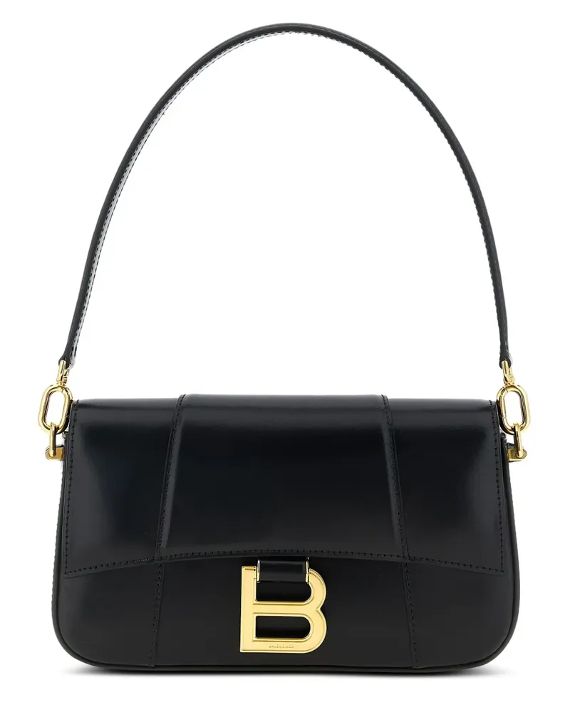 Balenciaga Kleine Hourglass Schultertasche mit Magnetverschluss - Schwarz Schwarz