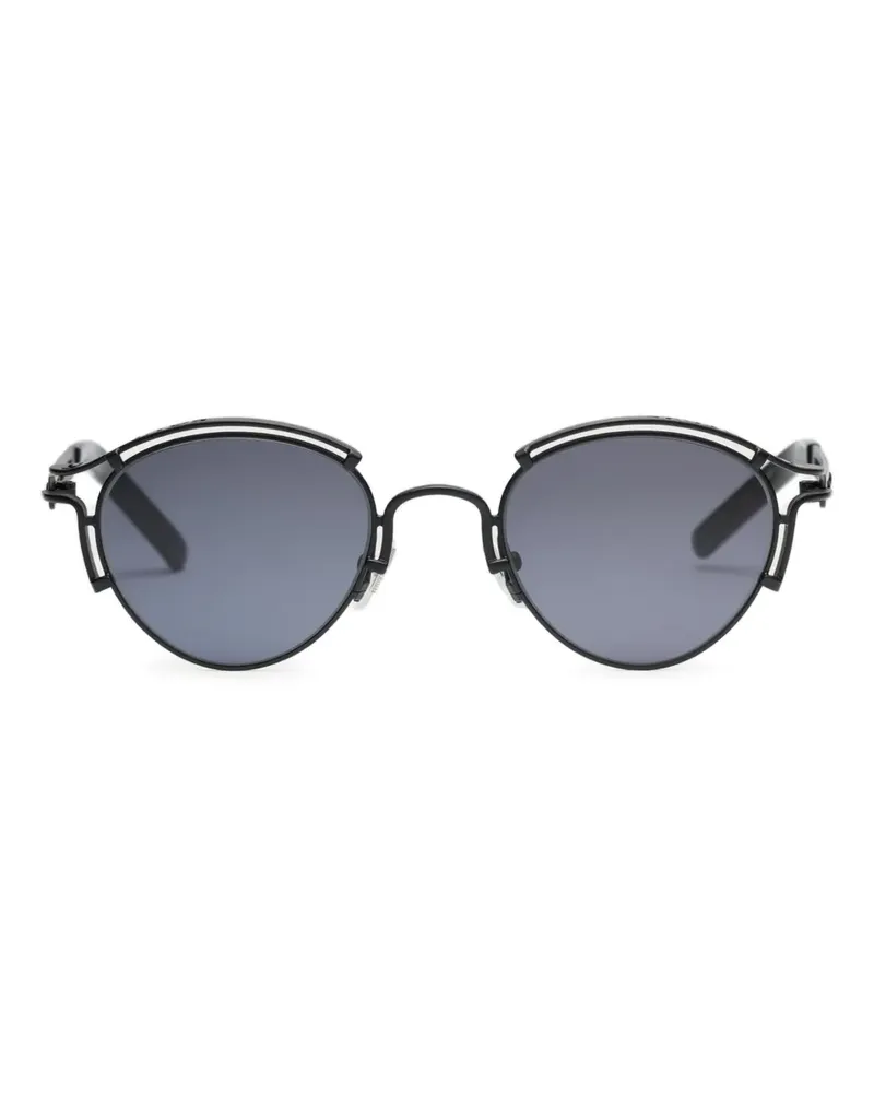 Jean Paul Gaultier Sonnenbrille mit rundem Gestell - Schwarz Schwarz