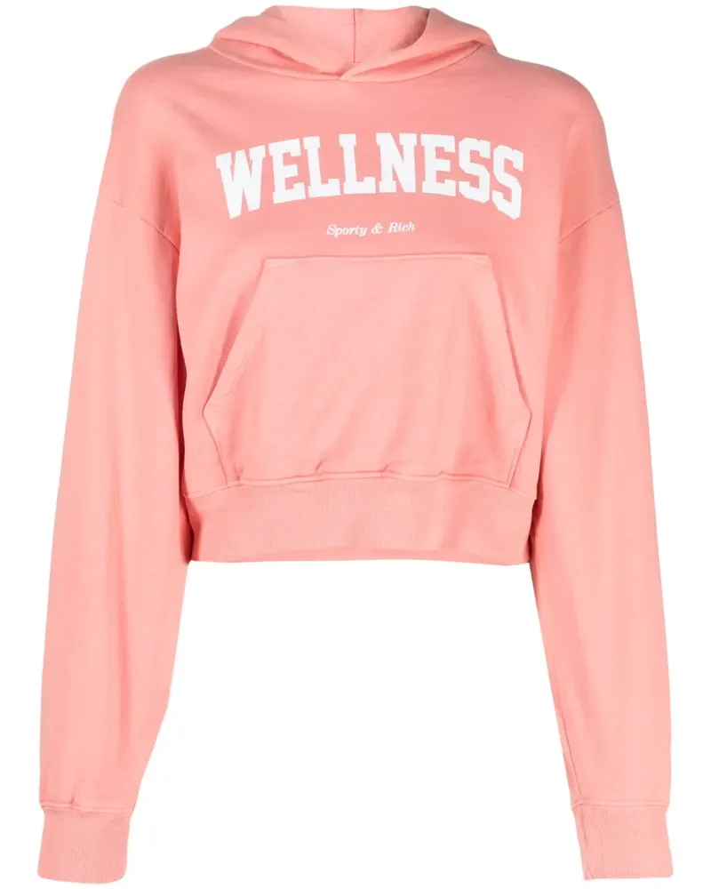 SPORTY & RICH Hoodie mit Logo-Print - Orange Orange