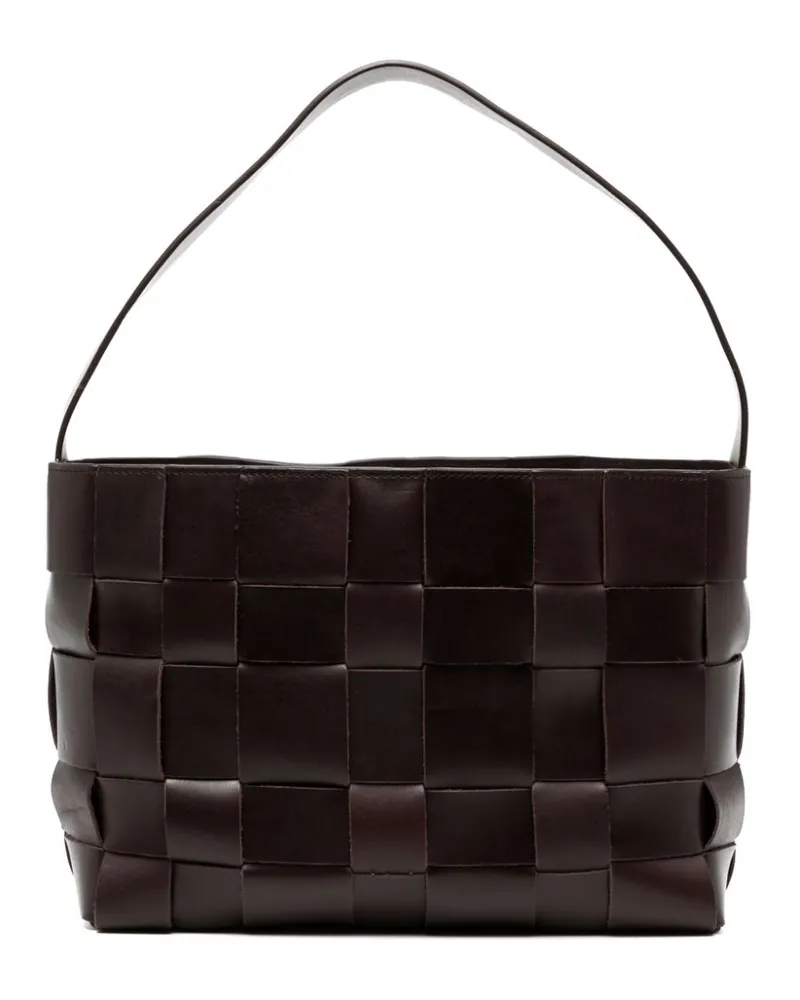 St. Agni Mini-Schultertasche mit Flechtmuster - Braun Braun