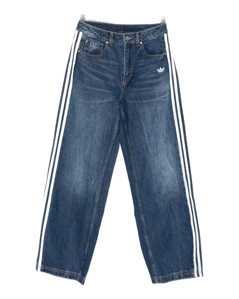 adidas side stripe denim trousers - Blau Blau