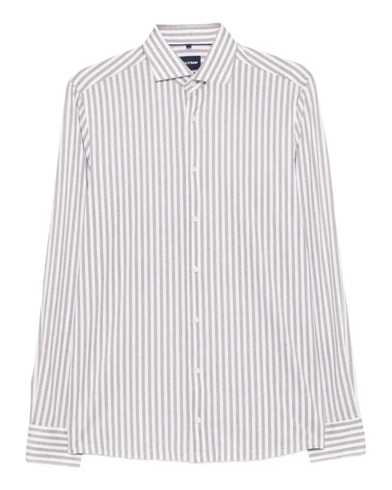 Olymp vertical-stripe long-sleeve shirt - Weiß Weiß