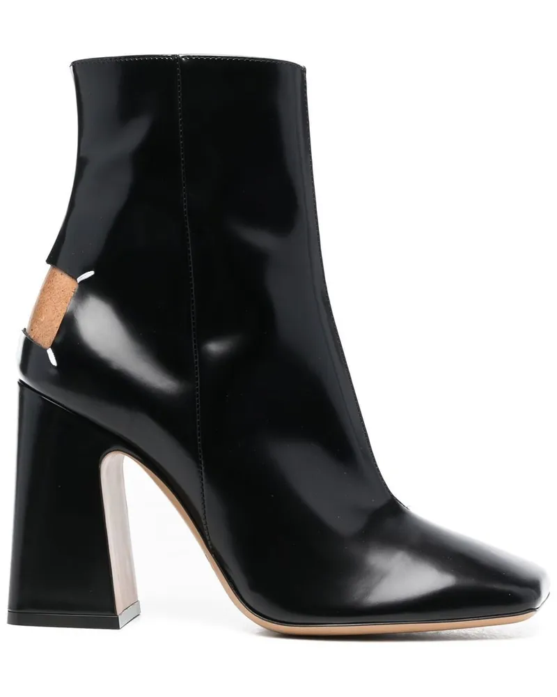 Maison Margiela Décortiqué Stiefel mit Ziernähten 100mm - Schwarz Schwarz