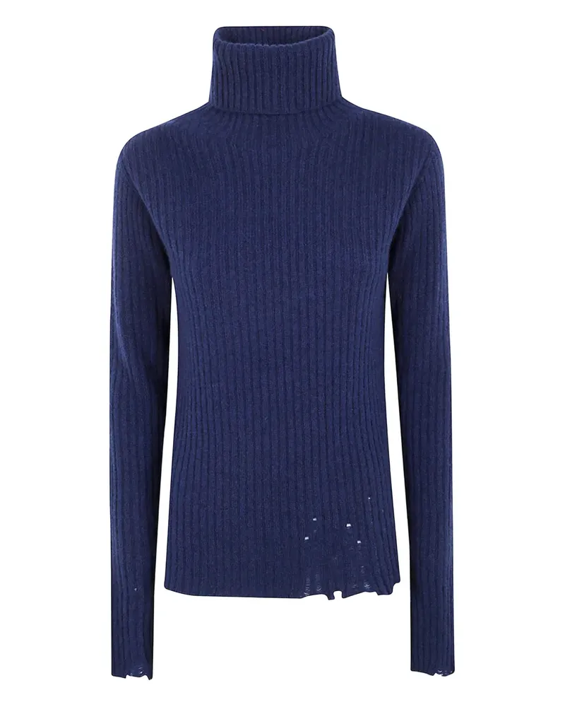 Uma Wang Gerippter Rollkragenpullover - Blau Blau