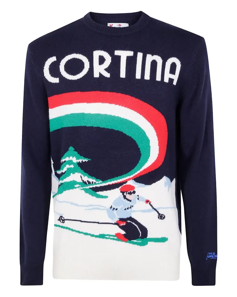 MC2 Saint Barth Heron Pullover mit grafischem Print - Blau Blau