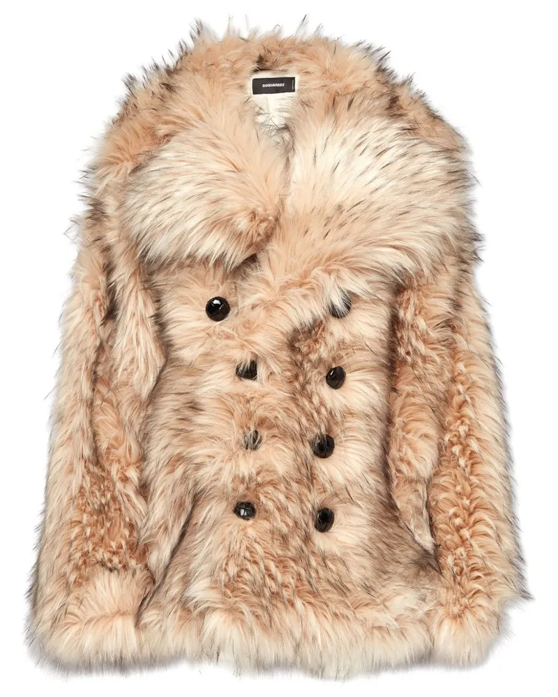 Dsquared2 Mantel aus Faux Fur - Nude Nude