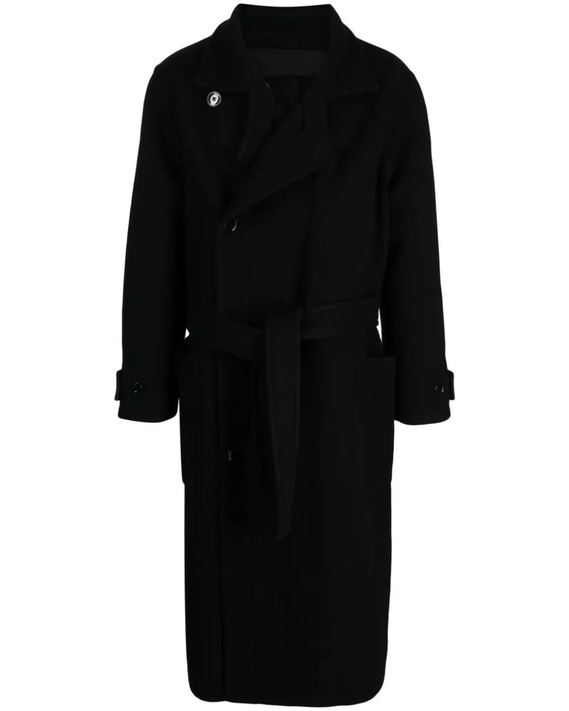 Christophe Lemaire Doppelreihiger Mantel - Schwarz Schwarz