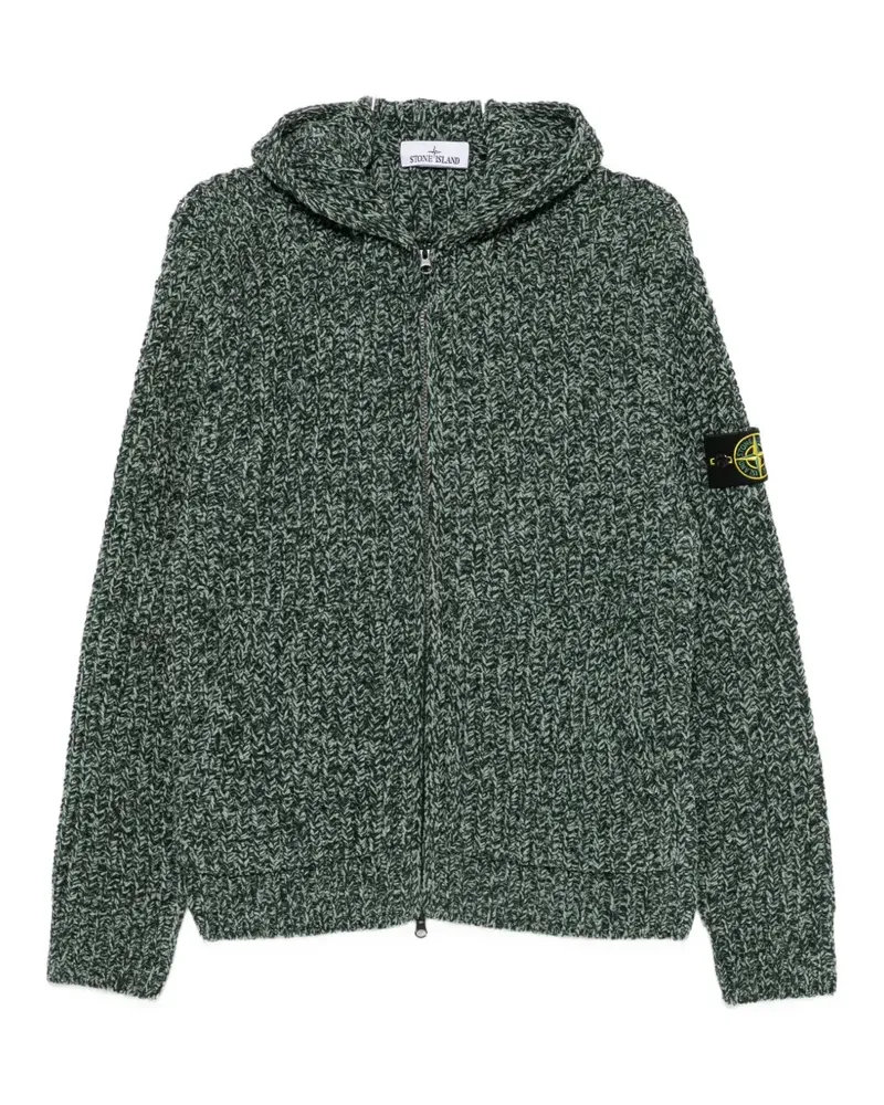 Stone Island logo-patch zip-up hoodie - Grün Grün
