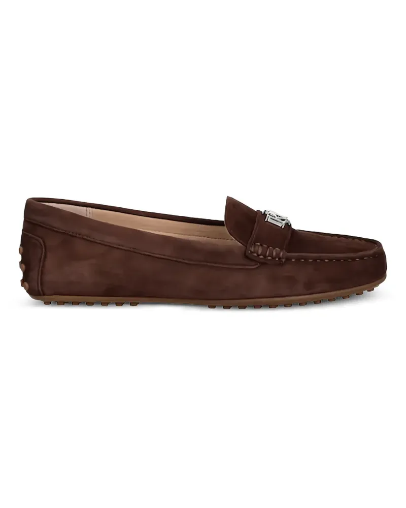 Ralph Lauren Loafer aus Wildleder mit Logo-Schild - Braun Braun