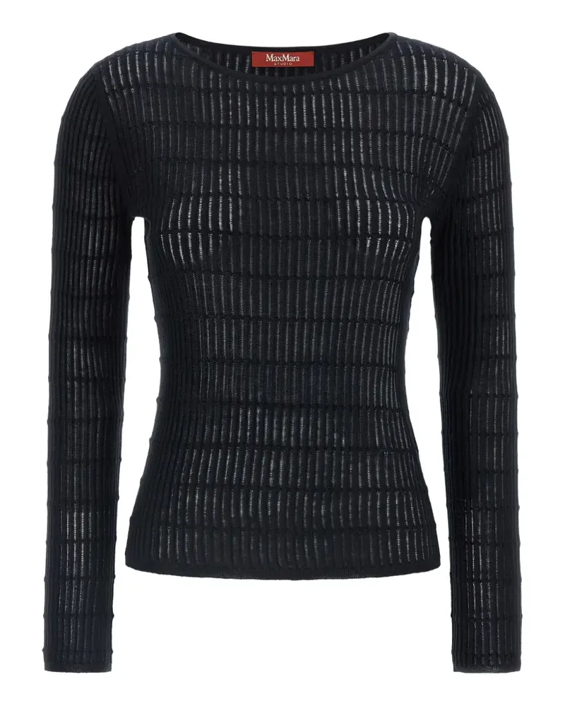 Max Mara Gerippter Pullover - Blau Blau