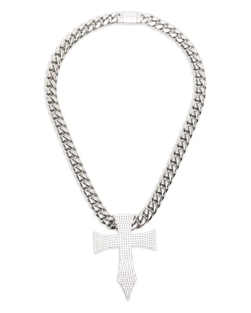 DARKAI cross-pendant necklace - Silber Silber