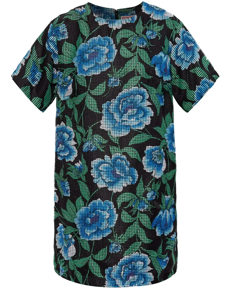 Kenzo Peonies Minikleid - Schwarz Schwarz