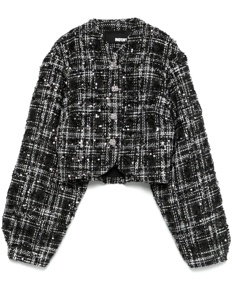 ROTATE Birger Christensen Jacke aus Bouclé - Schwarz Schwarz