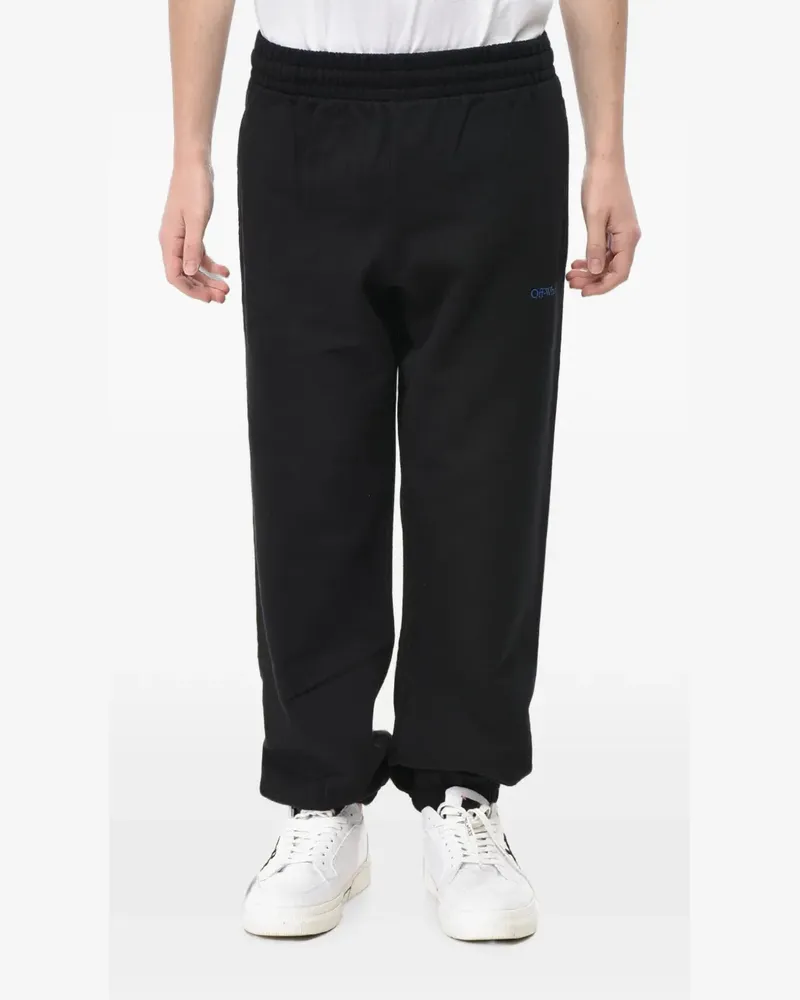 OFF-WHITE logo-print elasticated-cuff track pants - Schwarz Schwarz