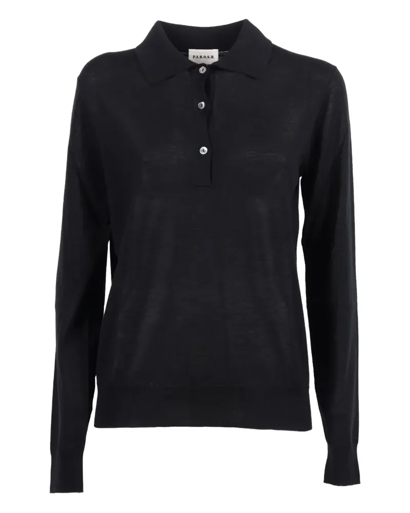 P.A.R.O.S.H. P.A.R.O H. Oberteil mit Poloshirtkragen - Grau Grau