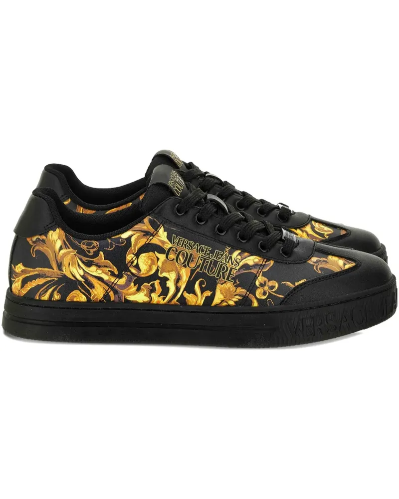 Versace Jeans Sneakers mit Barock-Print - Schwarz Schwarz