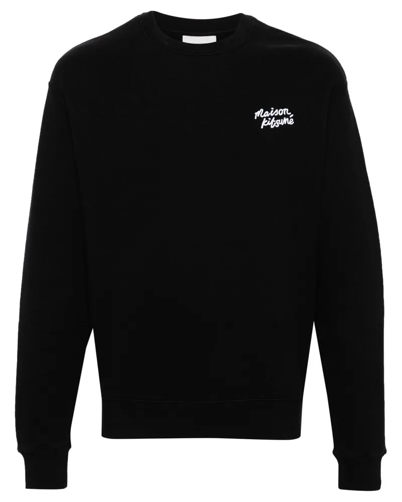 Kitsuné Sweatshirt mit Logo-Stickerei - Schwarz Schwarz