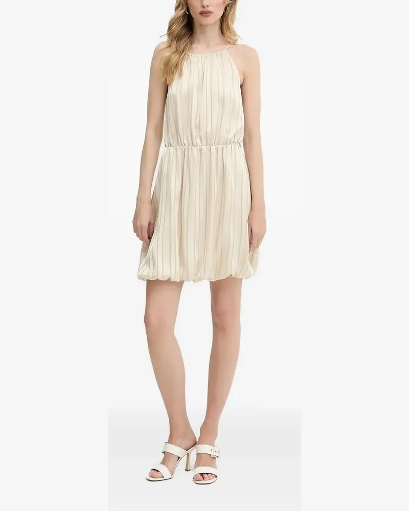 Armani Exchange Gestreiftes Neckholder-Minikleid - Nude Nude