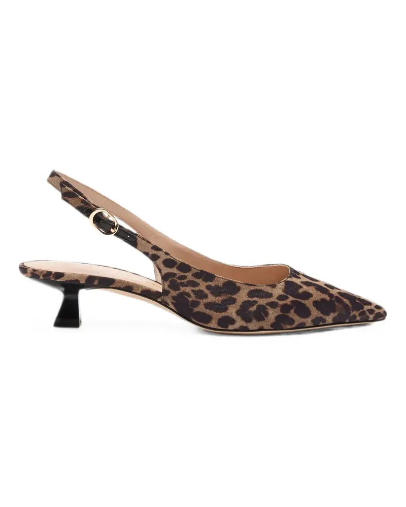 Stuart Weitzman Stuart Sculpt leopard-print slingback pumps - Braun Braun