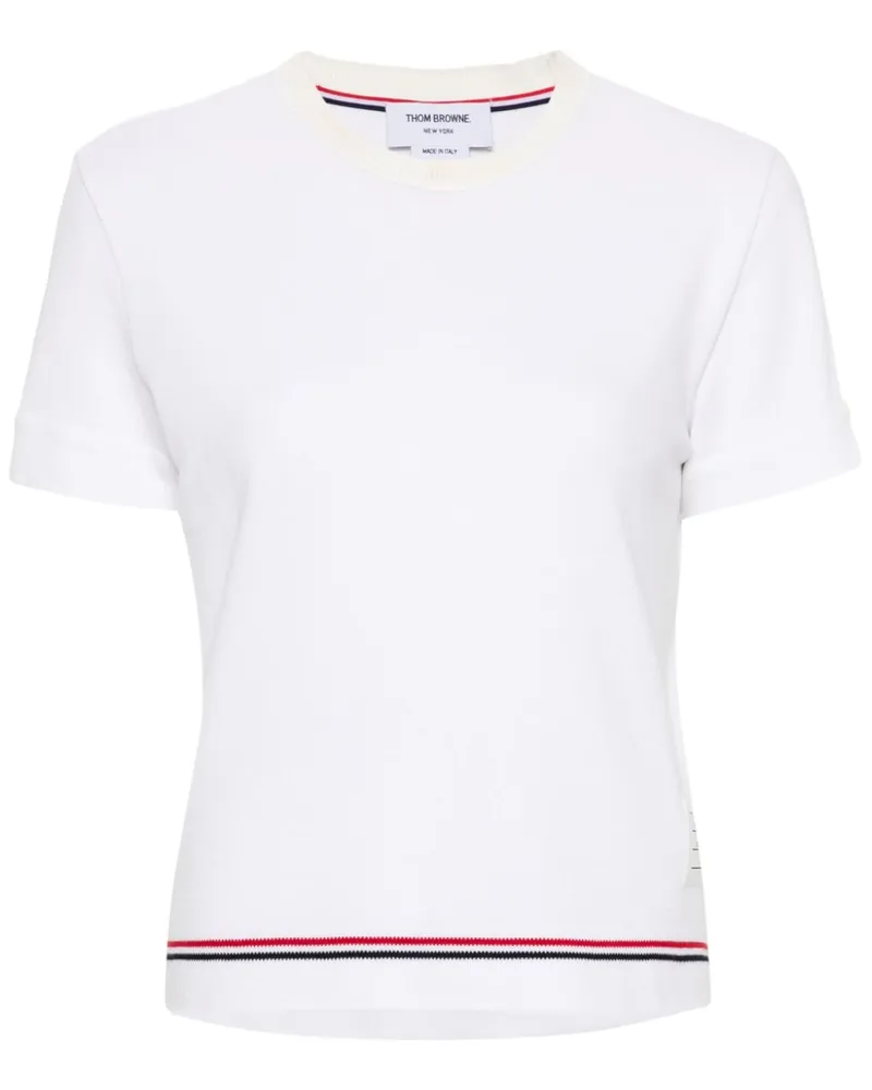 Thom Browne Piqué-Top mit RWB-Streifen - Weiß Weiß