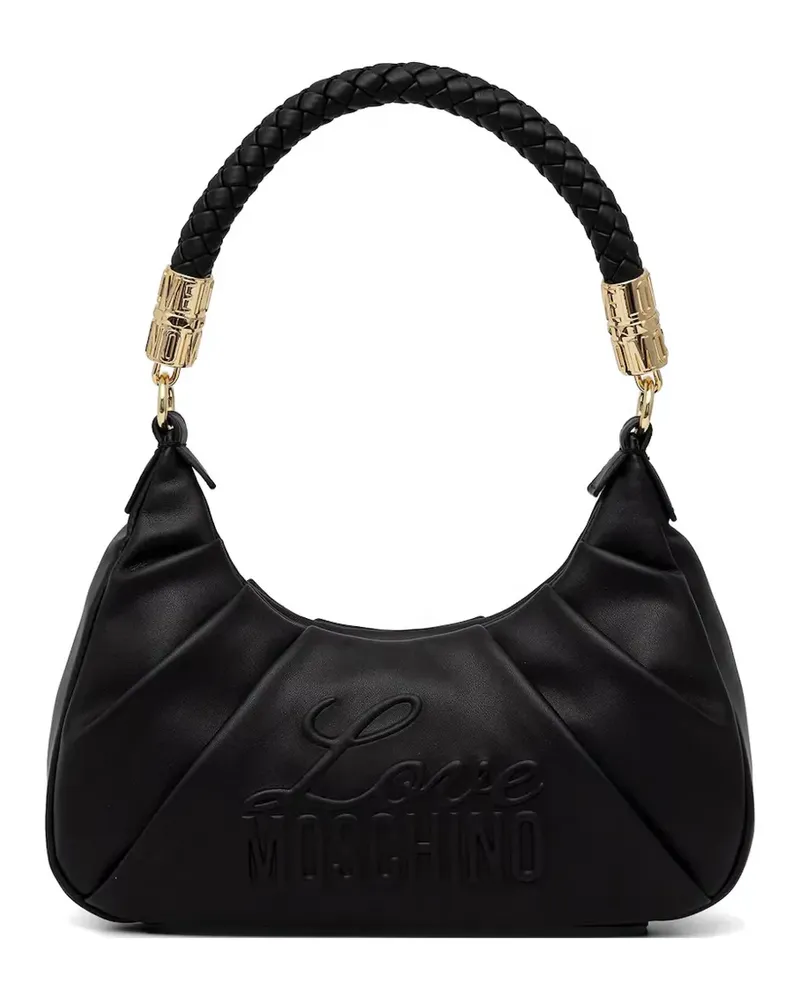 Moschino logo-detail braided-handle tote bag - Schwarz Schwarz