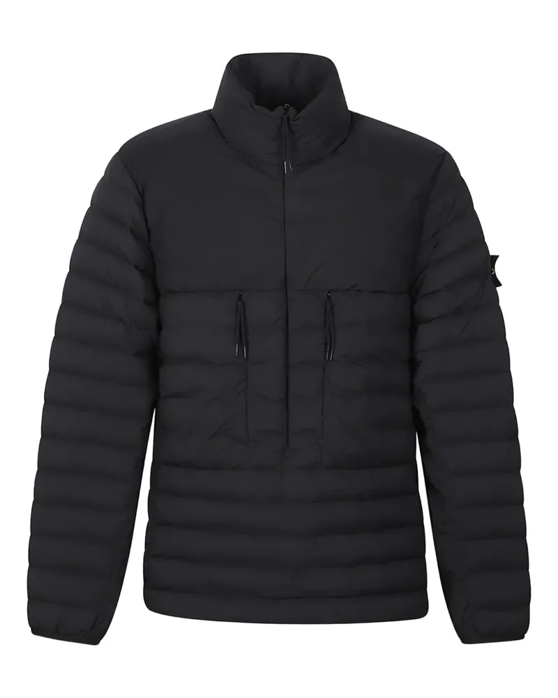 Stone Island Gesteppte Jacke mit Logo-Patch - Schwarz Schwarz