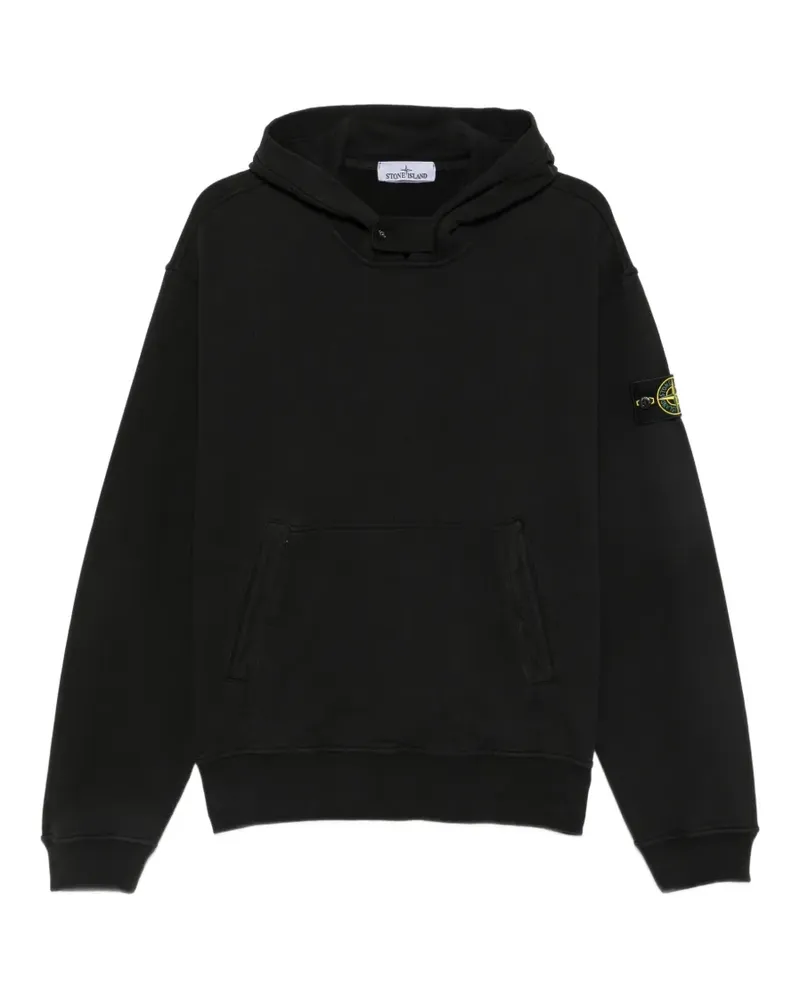 Stone Island Hoodie mit Kängurutasche - Schwarz Schwarz