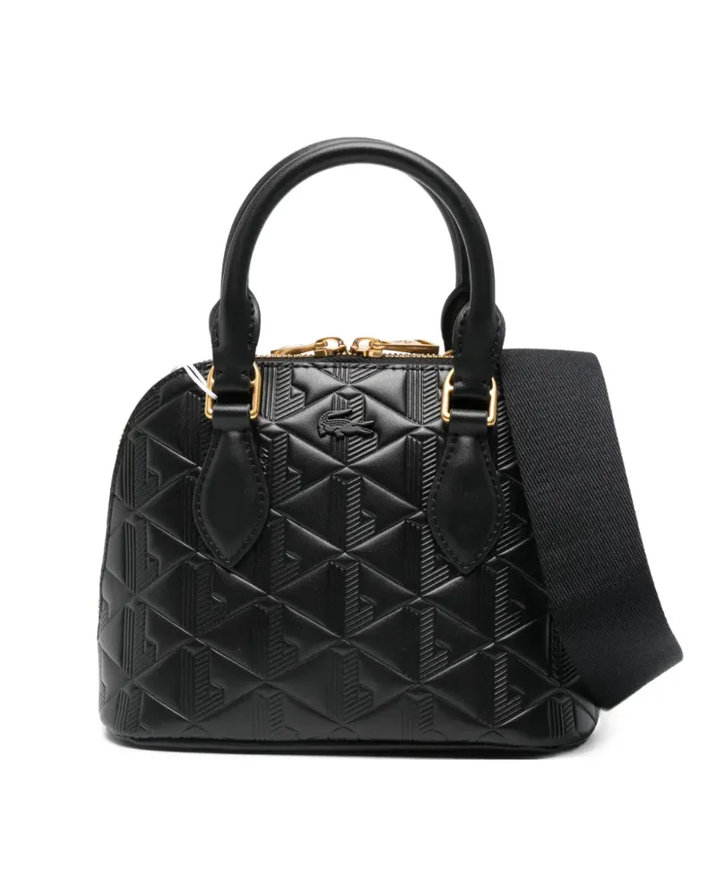 Lacoste mini Bugatti embossed tote bag - Schwarz Schwarz