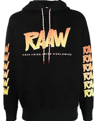 Aries Hoodie mit Logo-Print Schwarz